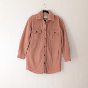 Like New Jackson Rowe Teddy Sherpa Button Down Pink Panama Jacket, size S